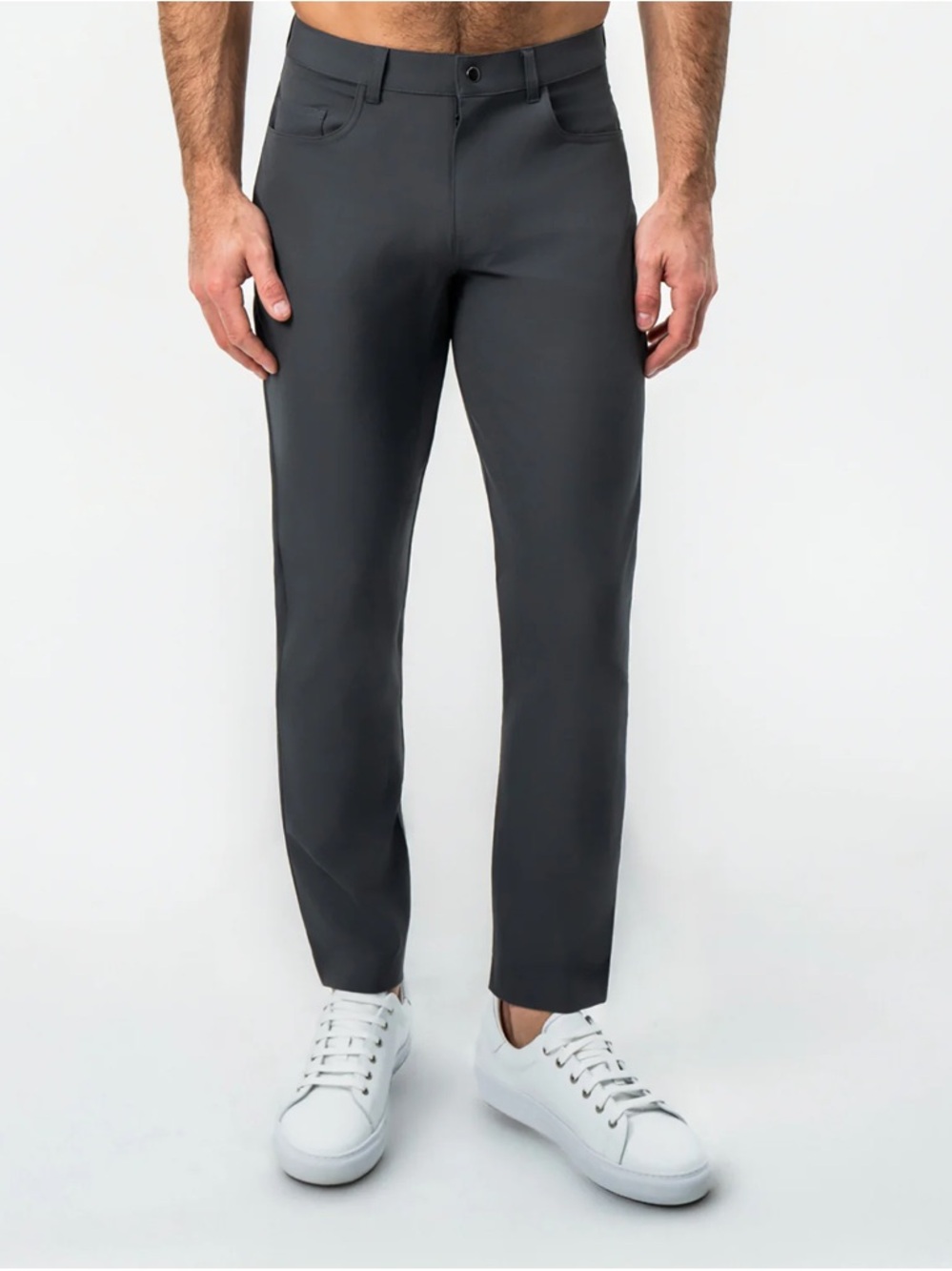 State & Liberty Athletic Fit Stretch Tech Chino Charcoal Size 32